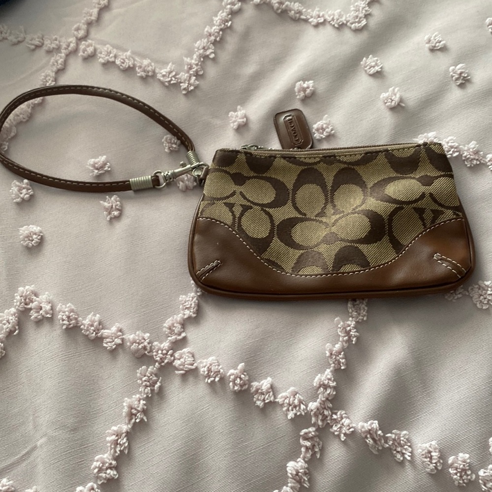 Coach Brown Wristlet